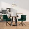 vidaXL Sillas de comedor giratorias 2 unidades terciopelo verde oscuro