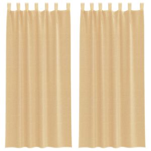 vidaXL Cortinas de gasa con trabillas 2 uds arena 140x225 cm