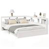 vidaXL Cama con estanter&iacute;a sin colch&oacute;n madera maciza blanca 140x190 cm