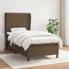vidaXL Cama box spring con colch&oacute;n tela marr&oacute;n oscuro 90x190 cm