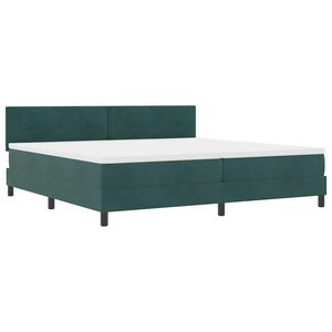 vidaXL Cama Box Spring LED Verde oscuro 200 x 200 cm Terciopelo