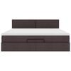 vidaXL Estructura cama otomana colch&oacute;n tela marr&oacute;n oscuro 160x200 cm