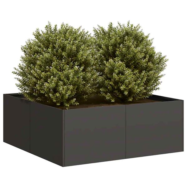 vidaXL Jardinera acero negro 80x80x30 cm