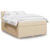 vidaXL Cama box spring con colch&oacute;n tela color crema 160x200 cm