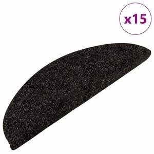 vidaXL Alfombrilla autoadhesiva de escalera 15 uds antracita 56x17x3cm