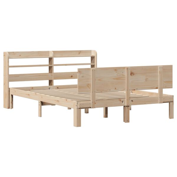 vidaXL Estructura de cama con cabecero madera de pino blanco 150x200cm