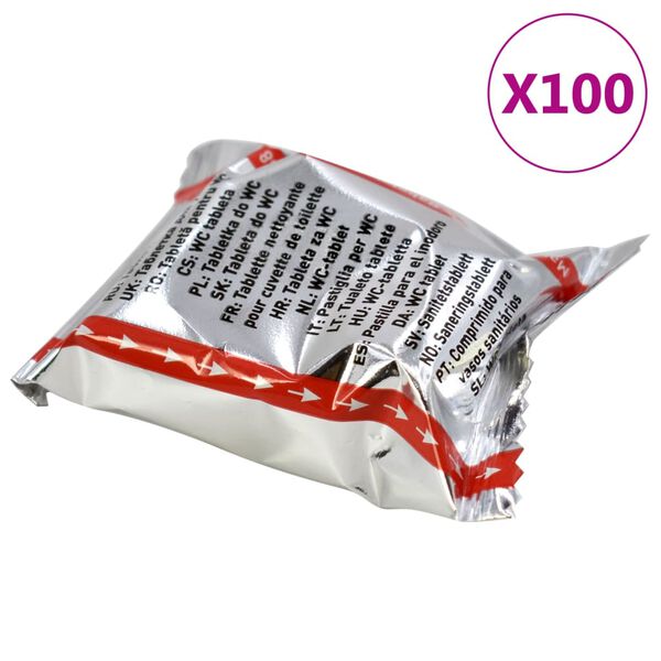 vidaXL Pastillas limpieza inodoro 100 uds limpiadores urinario