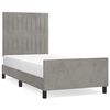 vidaXL Estructura de cama sin colch&oacute;n terciopelo gris claro 80x200 cm
