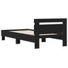 vidaXL Estructura de cama con cabecera Roble Negro 203 x 95 x 70 cm