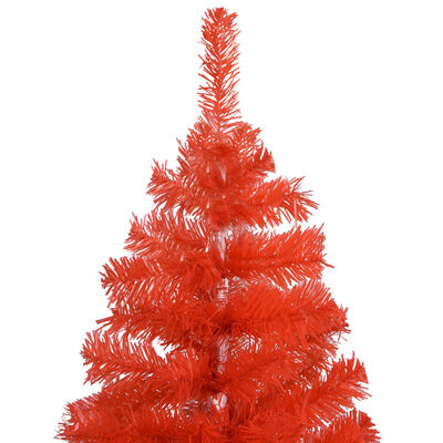 vidaXL Árbol de Navidad preiluminado con luces y bolas rojo 180 cm