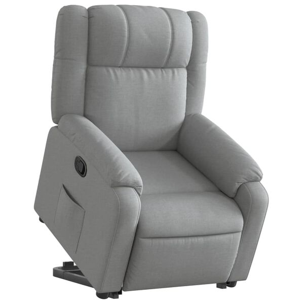 vidaXL Sillón reclinable elevable de tela gris claro