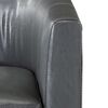 vidaXL Sill&oacute;n con dise&ntilde;o de cubo con reposapi&eacute;s cuero sint&eacute;tico gris