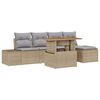 vidaXL Conjunto de Comedor de Jard&iacute;n con coj&iacute;n 6 pcs Beige y gris