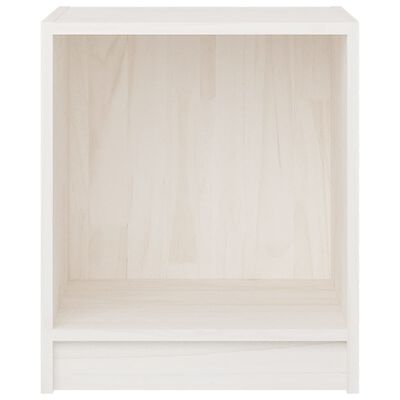 vidaXL Mesita de noche madera maciza de pino blanco 35,5x33,5x41,5 cm