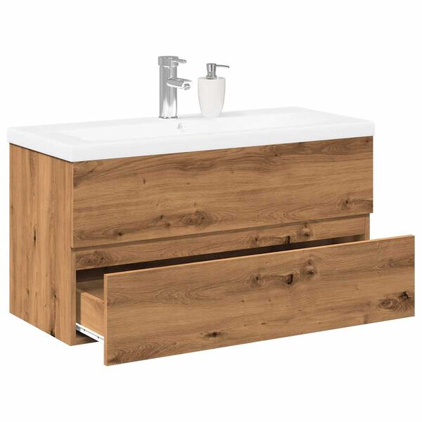 vidaXL Mueble con lavabo integrado roble artisan