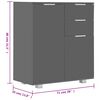 vidaXL Aparador de aglomerado gris brillante 71x35x80 cm