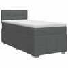 vidaXL Cama box spring con colch&oacute;n Gris oscuro 90 x 190 cm Tela