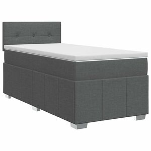 vidaXL Cama box spring con colch&oacute;n Gris oscuro 90 x 190 cm Tela