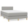 vidaXL Cama box spring con colch&oacute;n y LED tela gris claro 120x190 cm