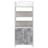 vidaXL Mueble de ba&ntilde;o madera de paulownia blanco y gris 46x24x116 cm