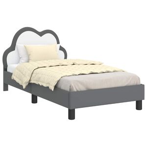 vidaXL Estructura de cama con cabecera Gris Claro 80 x 160 cm PU