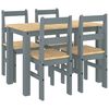 vidaXL Juego de comedor PANAMA 5 pzas madera maciza de pino gris