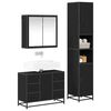 vidaXL Juego de muebles de ba&ntilde;o 3 pcs Roble Negro Madera de ingenier&iacute;a