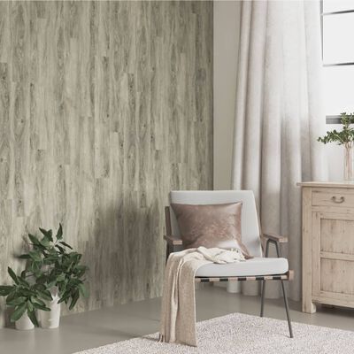 vidaXL Paneles de pared con aspecto de madera PVC gris 2,06 m²