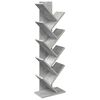 vidaXL Estante de Libros en Forma de &Aacute;rbol de 6 Niveles Gris Hormig&oacute;n