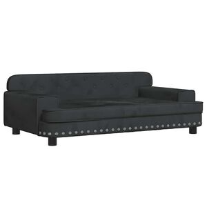 vidaXL Cama para perros de terciopelo negro 90x53x30 cm