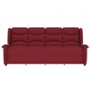 vidaXL Sill&oacute;n reclinable de masaje 4 plazas tela rojo tinto