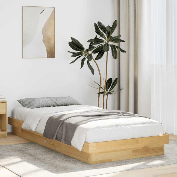 vidaXL Estructura de cama sin colch&oacute;n 80x200 cm madera maciza roble