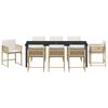 vidaXL Conjunto de Comedor de Jard&iacute;n 9 pcs Beige rat&aacute;n sint&eacute;tico