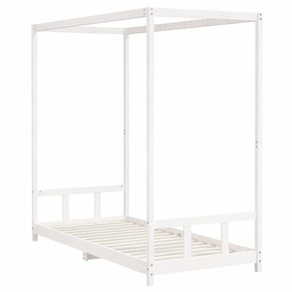 vidaXL Estructura de cama para ni&ntilde;os madera de pino blanco 90x200 cm
