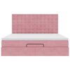 vidaXL Estructura de cama otomana colchones terciopelo rosa 180x200cm