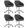 vidaXL Sillas de comedor giratorias 4 unidades tela gris oscuro