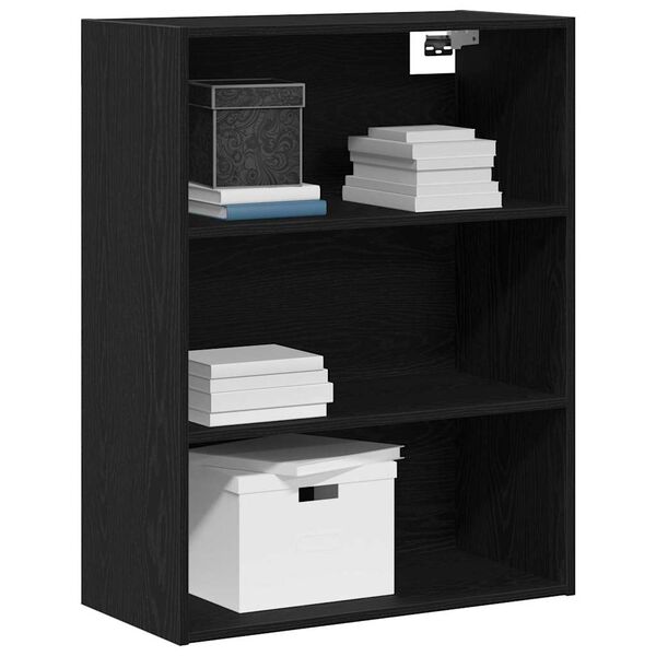 vidaXL Armario de pared colgante Roble Negro 69,5 x 32,5 x 90 cm