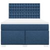 vidaXL Cama box spring con colch&oacute;n tela azul 140x200 cm