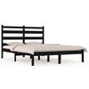 vidaXL Estructura de cama doble sin colch&oacute;n madera maciza pino negro