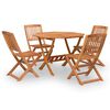 vidaXL Juego de comedor de jard&iacute;n 5 piezas madera maciza de acacia