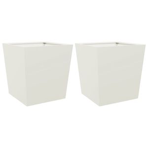 vidaXL Jardineras 2 uds de acero blanco 50x50x50 cm