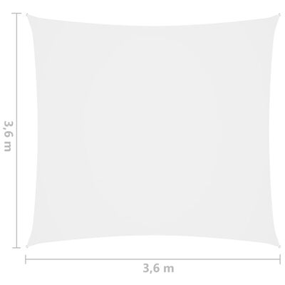 vidaXL Toldo de vela cuadrado tela Oxford blanco 3,6x3,6 m