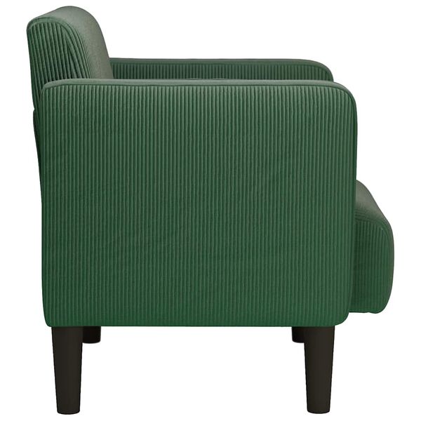 vidaXL Sill&oacute;n con reposabrazos verde oscuro 54 cm tejido de pana