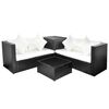 vidaXL Set de muebles de jard&iacute;n 4 pzas y cojines rat&aacute;n sint&eacute;tico negro