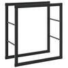 vidaXL Le&ntilde;ero de acero negro 55x30x61 cm