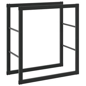 vidaXL Le&ntilde;ero de acero negro 55x30x61 cm