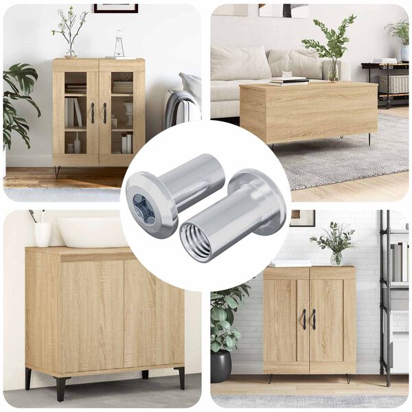 vidaXL Tuerca de Bloqueo 2 pcs N&iacute;quel M6 x 25 mm Acero