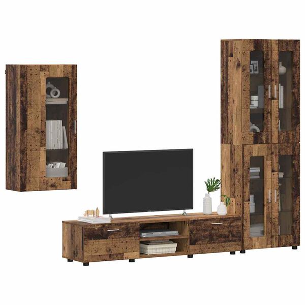 vidaXL Conjunto de mueble de TV con caj&oacute;n FLORIN Madera vieja