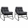 vidaXL Muebles de jard&iacute;n 2 uds. Negro Acero con revestimiento en polvo