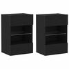 vidaXL Conjunto de mueble de TV 2 uds. Negro Madera de ingenier&iacute;a